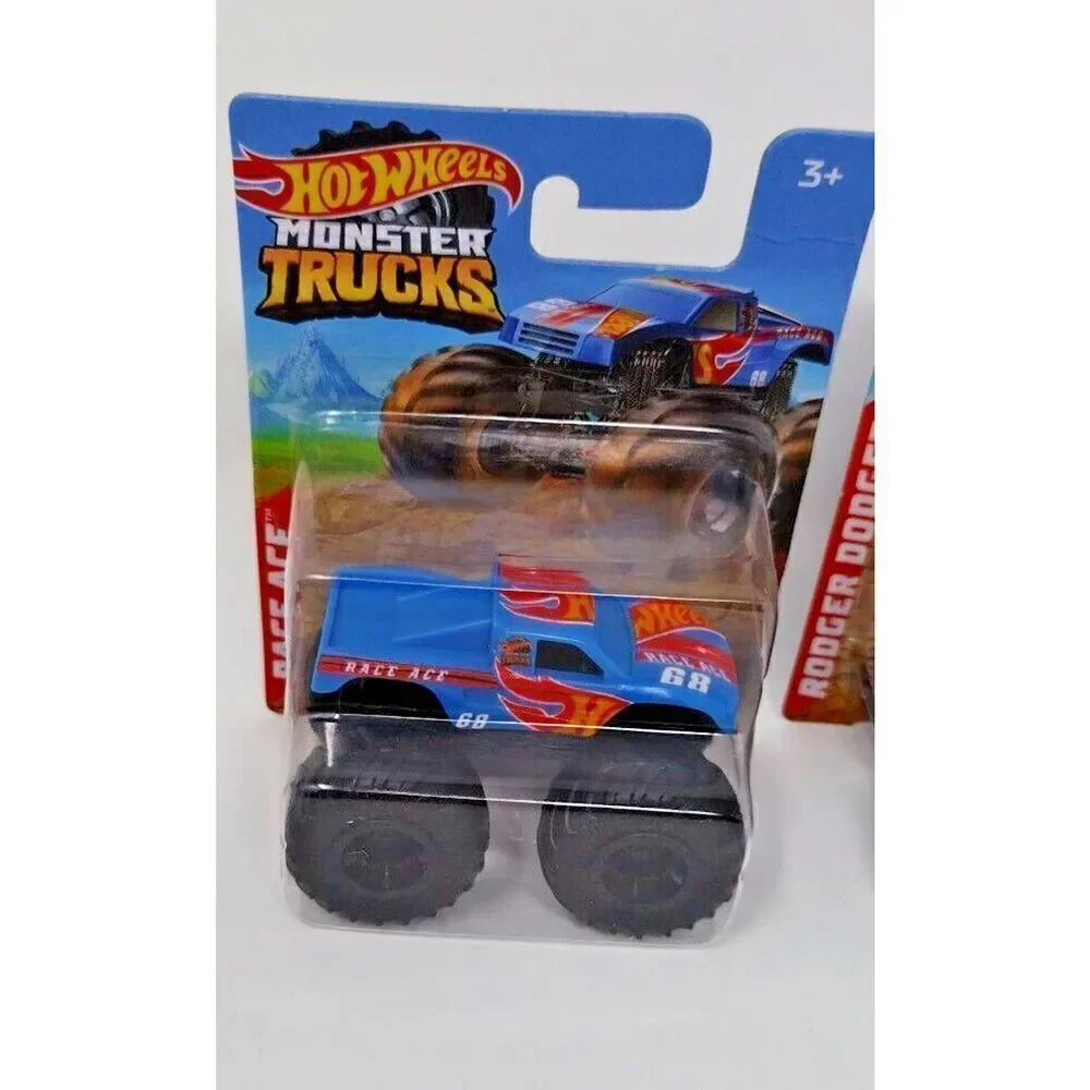 Hot Wheels Monster Trucks Lot of 3 Black Bone Shaker Race Ace Rodger Dodger